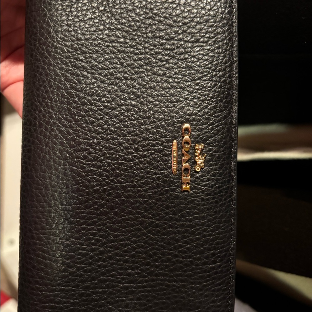 Coach Black Pebbled Leather Wallet